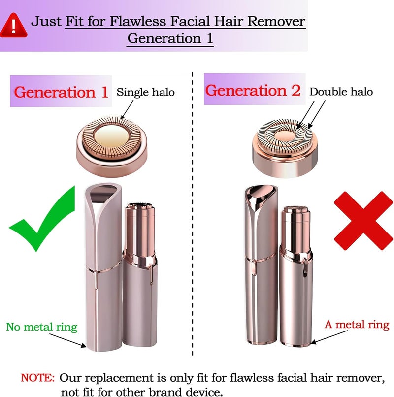 BECHY Facial Hair Remover Replacement Heads for Generation 1 Finishing Touch Flawless Facial Hair Removal Tool for Women,18K Gold-Plated Rose Gold 4 Count,First Generation by . - Image 2